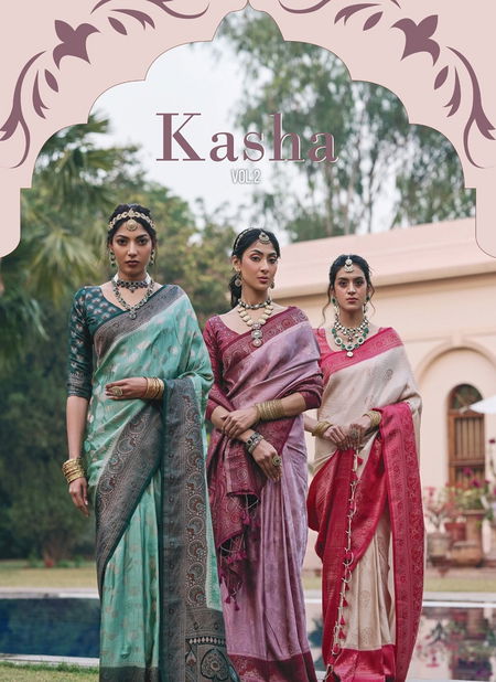 Kasha Vol 2 By Kira Mushroom Satin Wedding Wear Sarees Suppliers In India Catalog